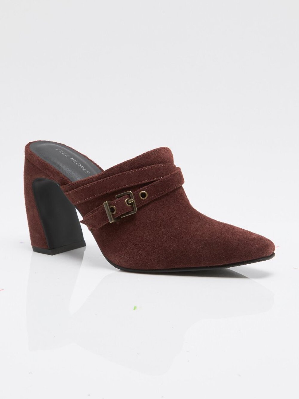 FREE PEOPLE Date Night Heeled Mules / Port Royale Suede - Picture 4 of 10